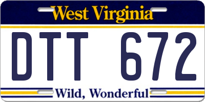 WV license plate DTT672
