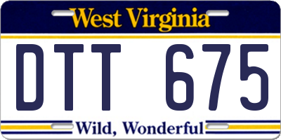 WV license plate DTT675