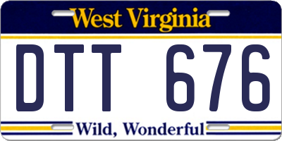 WV license plate DTT676