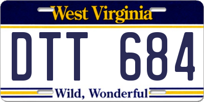 WV license plate DTT684