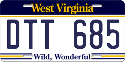 WV license plate DTT685
