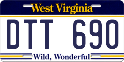 WV license plate DTT690