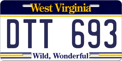 WV license plate DTT693