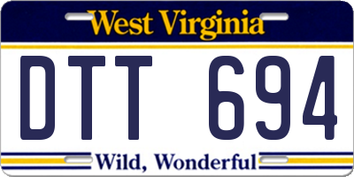 WV license plate DTT694