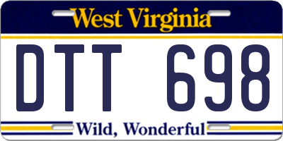 WV license plate DTT698