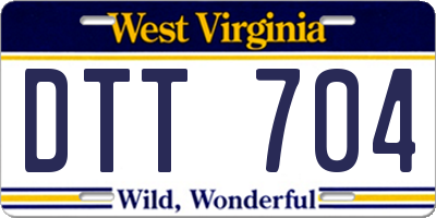 WV license plate DTT704