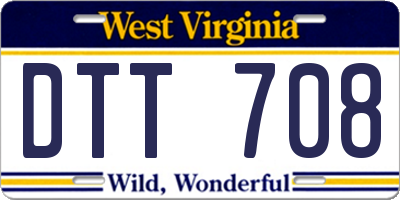 WV license plate DTT708