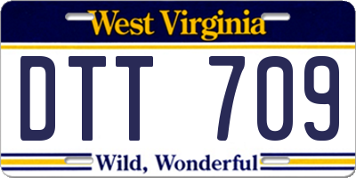 WV license plate DTT709