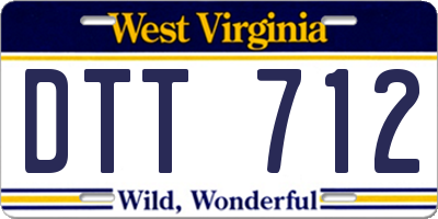 WV license plate DTT712