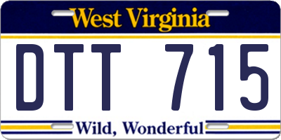 WV license plate DTT715