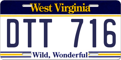 WV license plate DTT716