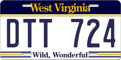 WV license plate DTT724