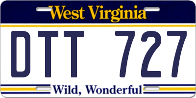 WV license plate DTT727