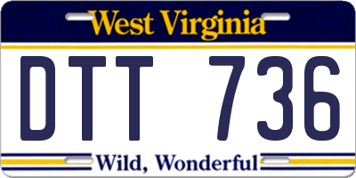 WV license plate DTT736