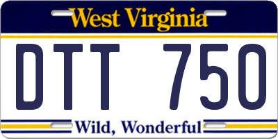 WV license plate DTT750