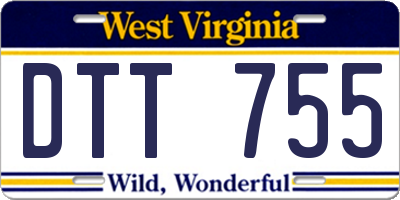 WV license plate DTT755