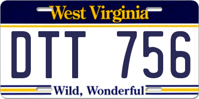 WV license plate DTT756