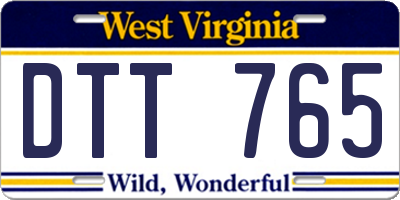 WV license plate DTT765