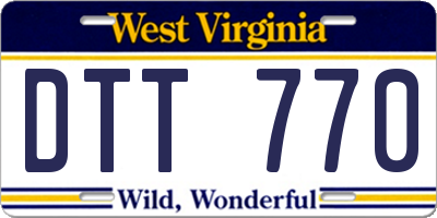 WV license plate DTT770