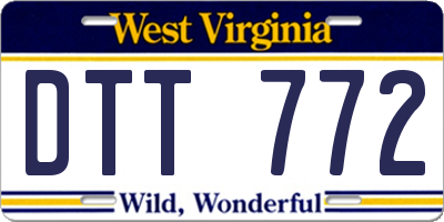 WV license plate DTT772