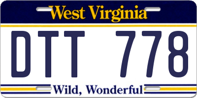 WV license plate DTT778
