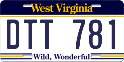 WV license plate DTT781