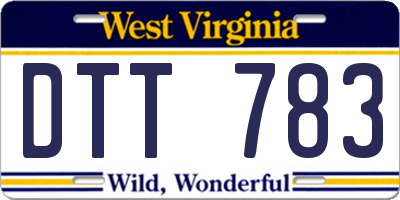WV license plate DTT783