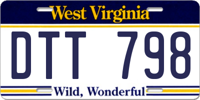 WV license plate DTT798