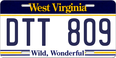 WV license plate DTT809