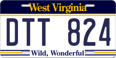 WV license plate DTT824