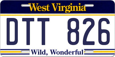WV license plate DTT826