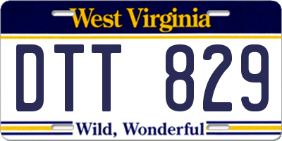 WV license plate DTT829