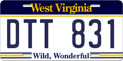 WV license plate DTT831