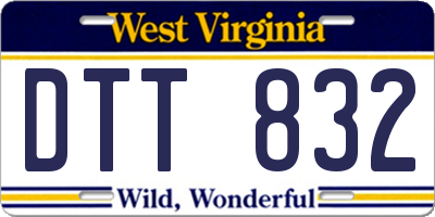 WV license plate DTT832