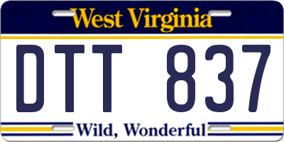 WV license plate DTT837