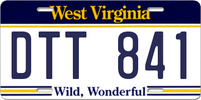 WV license plate DTT841