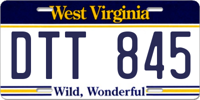 WV license plate DTT845