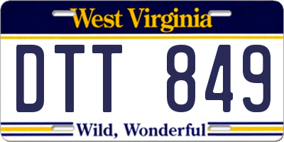 WV license plate DTT849