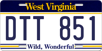WV license plate DTT851