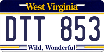 WV license plate DTT853