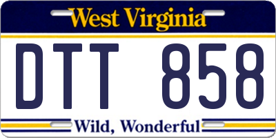 WV license plate DTT858