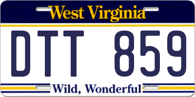 WV license plate DTT859