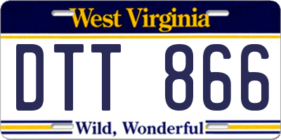 WV license plate DTT866