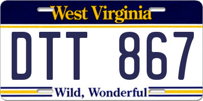 WV license plate DTT867