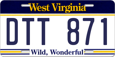 WV license plate DTT871