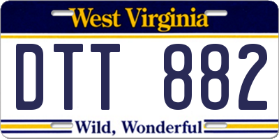 WV license plate DTT882
