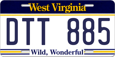 WV license plate DTT885