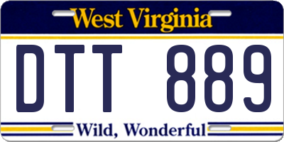 WV license plate DTT889