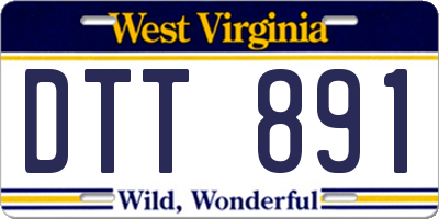 WV license plate DTT891