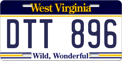 WV license plate DTT896